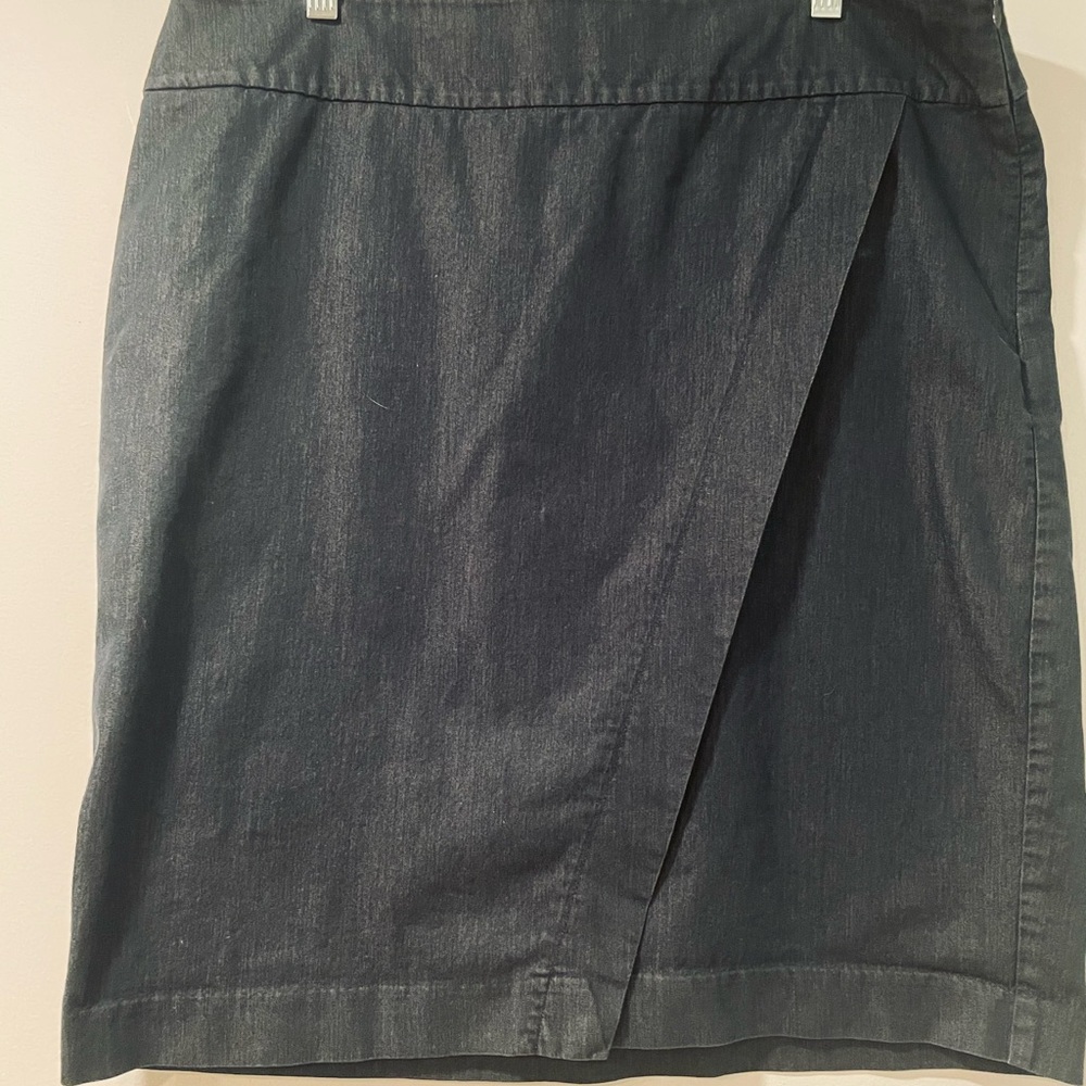 Ann Taylor Gray Wrap Pencil Skirt for Work
